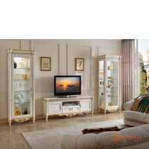 Комплект меблів вітрина однодверна і тумба ТВ в класичному стилі SCAPPINI