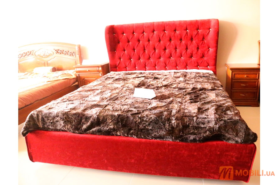 Ліжко з підйомником в тканинній оббивці LOREN