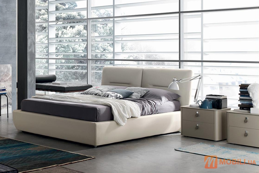 Ліжко в сучасному стилі, оббивка екошкіра ELIO