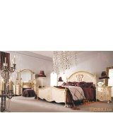 Ліжко розміру KING з центральною панеллю з дерева і тканини ROYAL
