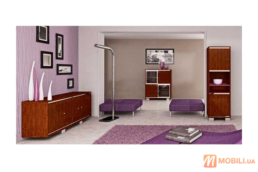 Комплект меблів у вітальню, сучасний стиль CAPRICE WALNUT
