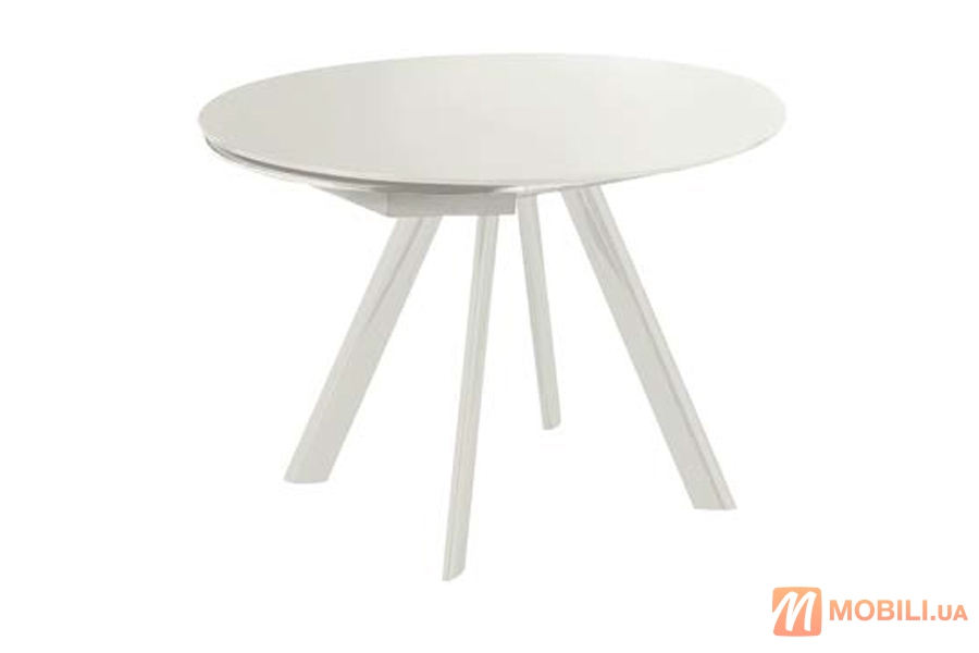 Круглий розкладний скляний стіл в сучасному стилі DAMA ROUND