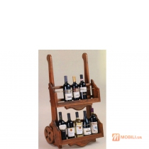 Підставка для пляшок на дерев'яних колесах CAPANNI